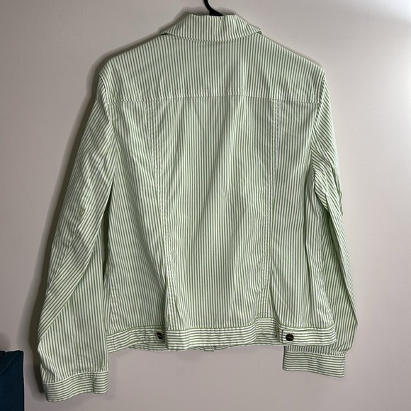 Jones New York Signature minty Green Striped Jacket size XL - Picture 5 of 8